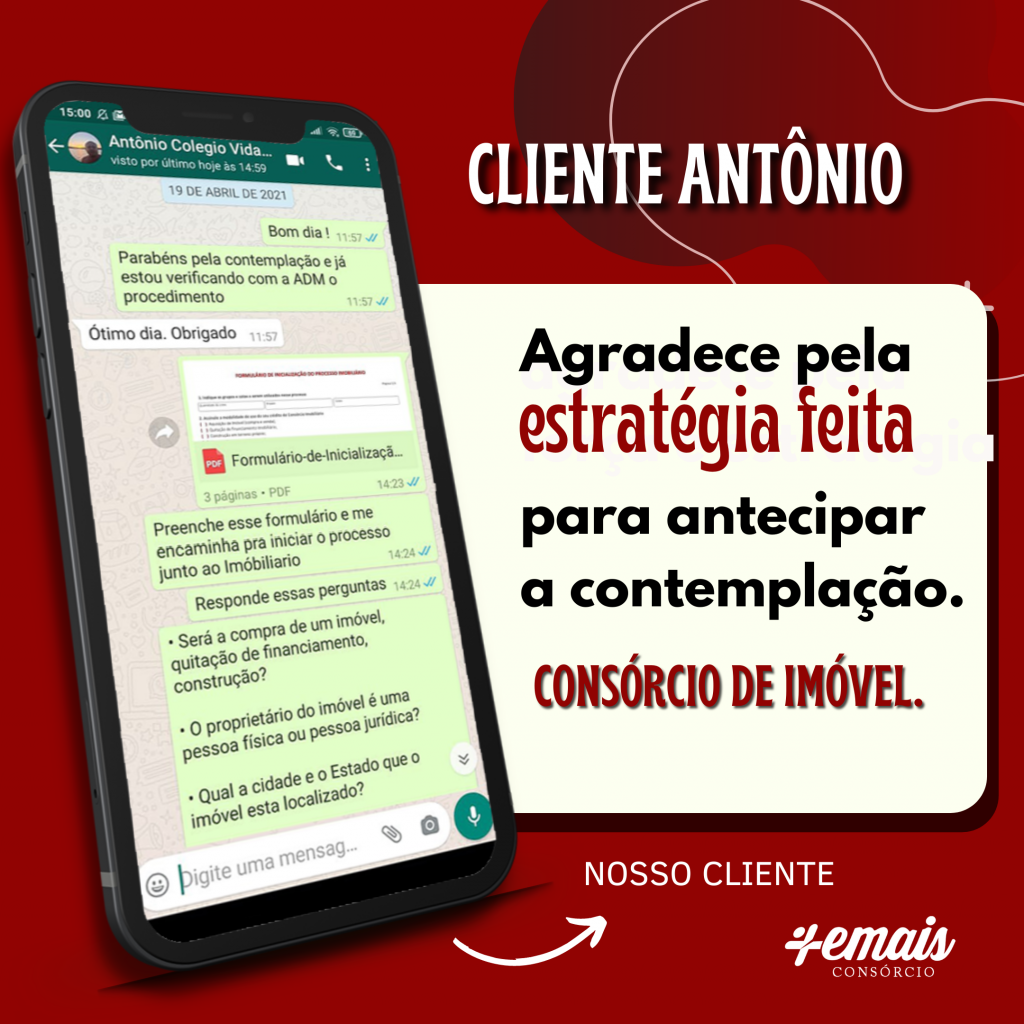 Emais Consórcio - Cliente Antonio